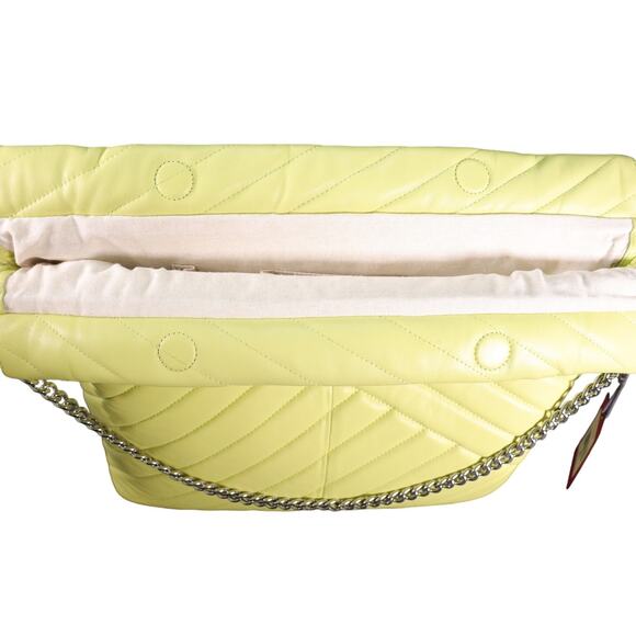Vince Camuto Pehri Quilted Leather Shoulder Bag w/ Chain Strap-Celery Green-NWT - Picture 7 of 9